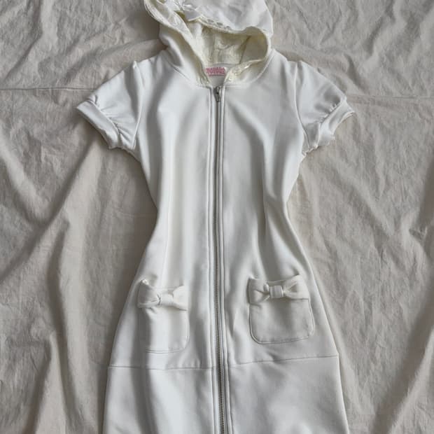 트랄라라 로걀 갸루 러블리 미니 원피스 레이스 후드 딱붙 집업 