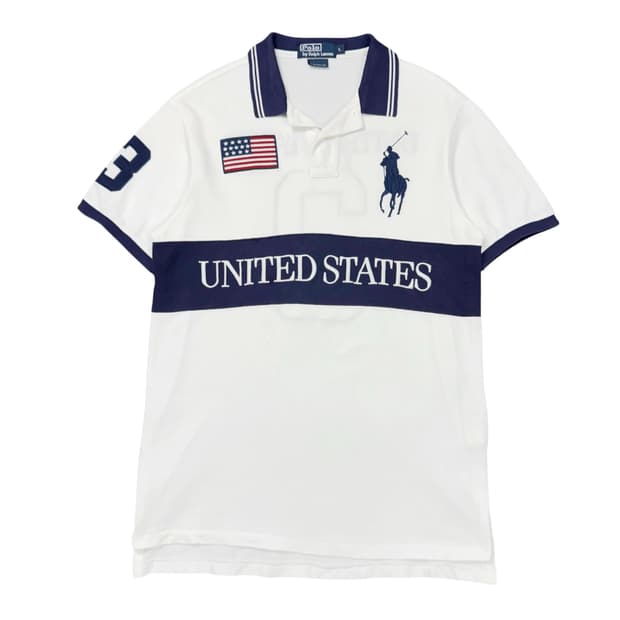 (L) 폴로 랄프로렌 USA 빅포니 피케 화이트