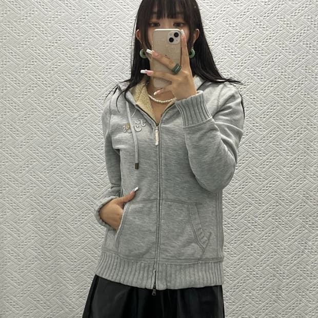 타미힐피거 빈티지 캐주얼 슬림핏 양털 후드집업 M C13764