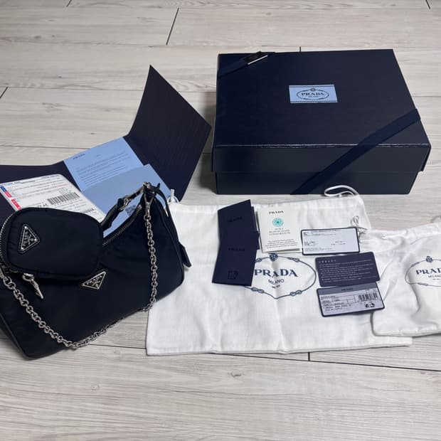 [정품] 프라다 리나일론 테수토 체인 호보백 풀박