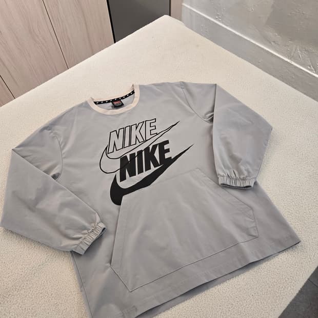 나이키 빅로고 포켓 긴팔 그레이 아노락 M
