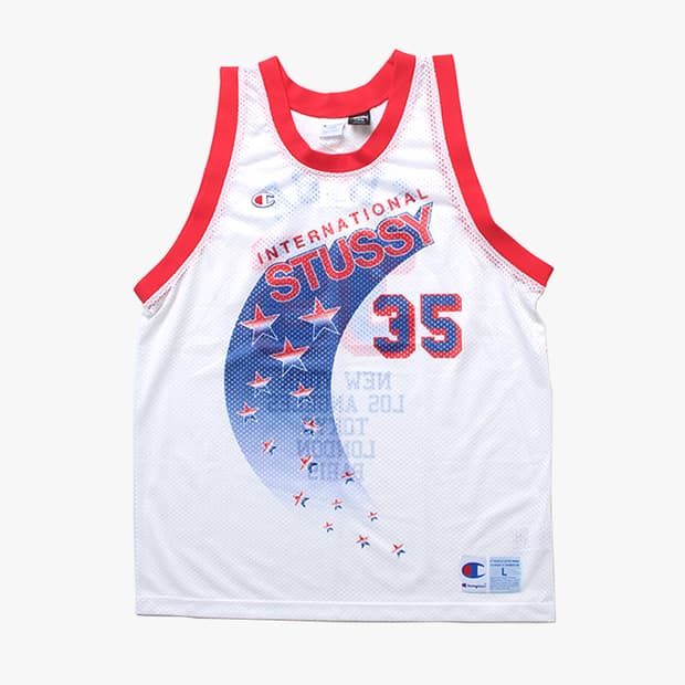  STUSSY X CHAMPION "White Sleeveless"
