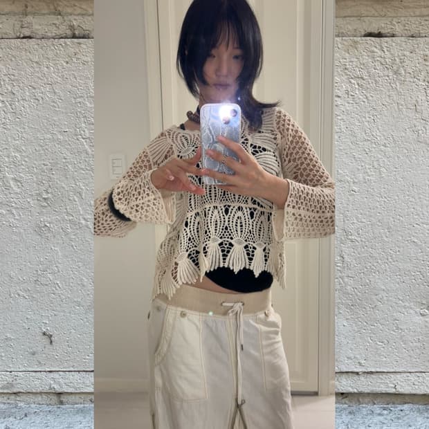 White Crochet Knit / 빈티지 크로셰 니트