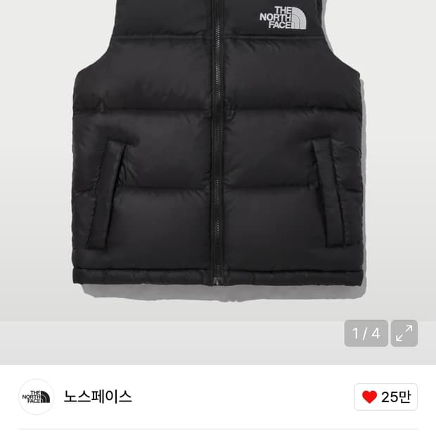 노스페이스 1996 눕시 베스트 블랙