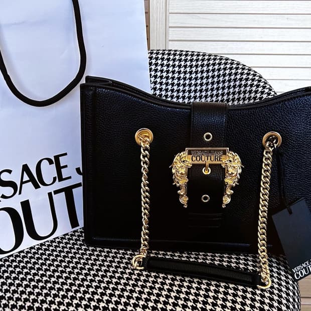 베르사체 진 쿠튀르 블랙 토트백