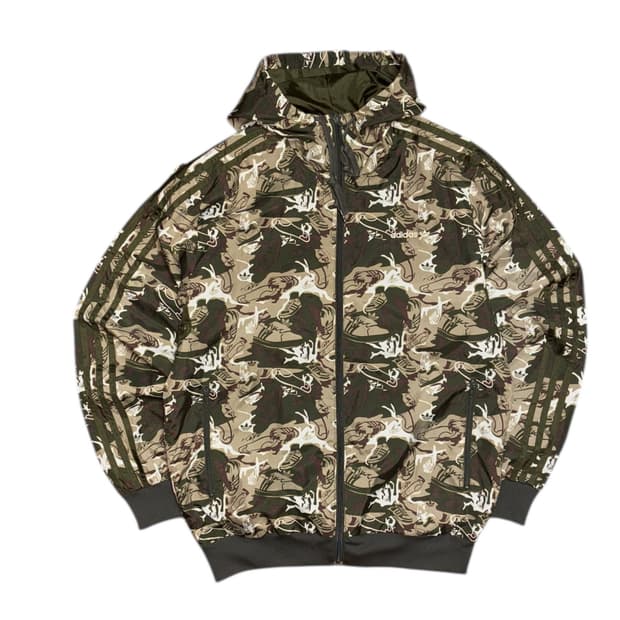 아디다스 카모 패턴 후드집업 바람막이