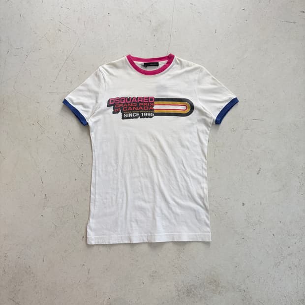 디스퀘어드 빈티지 링거 반팔티 S
