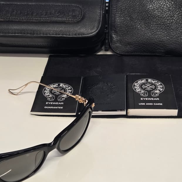 [새상품,풀구성]크롬하츠 골드 크로스 Black Cat-eye 선글라스