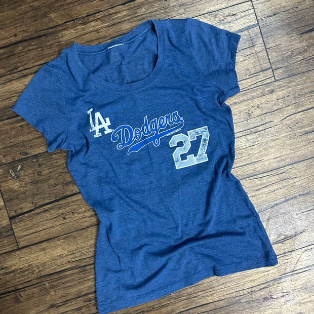 MLB LA 다저스 KEMP 27 여성 반팔 티셔츠 블루 S