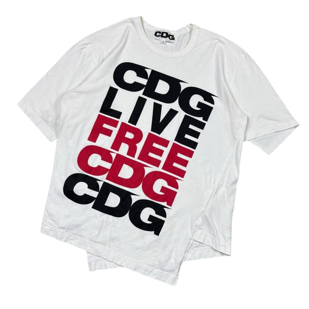 CDG 화이트 반팔티