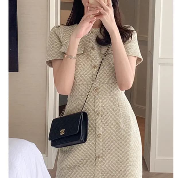 렌느 포니 트위드 원피스 S