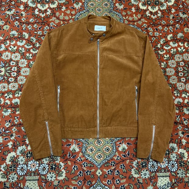 [XL] 키뮤어 빈티지 워싱 코듀로이 바이커 자켓 카멜