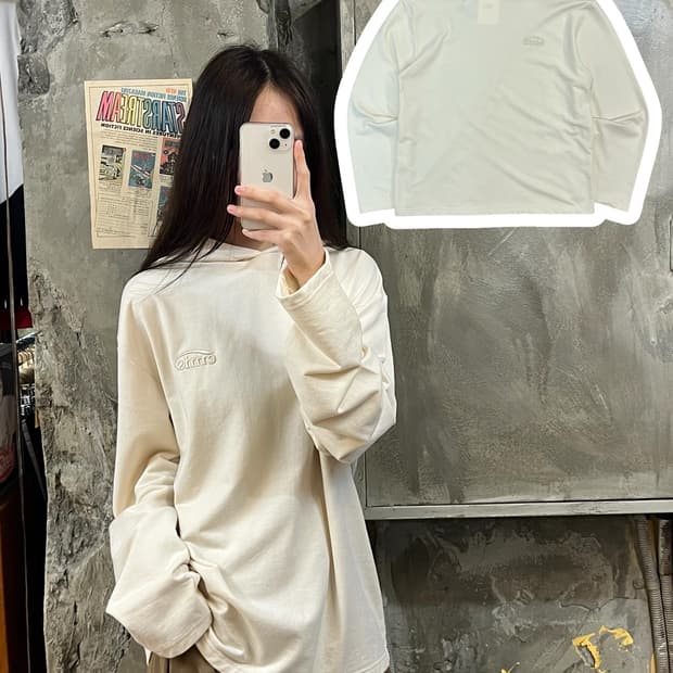 이미스 후드 긴팔티 아이보리 M #csz424