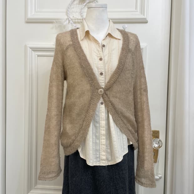 beige glitter reglan cardigan