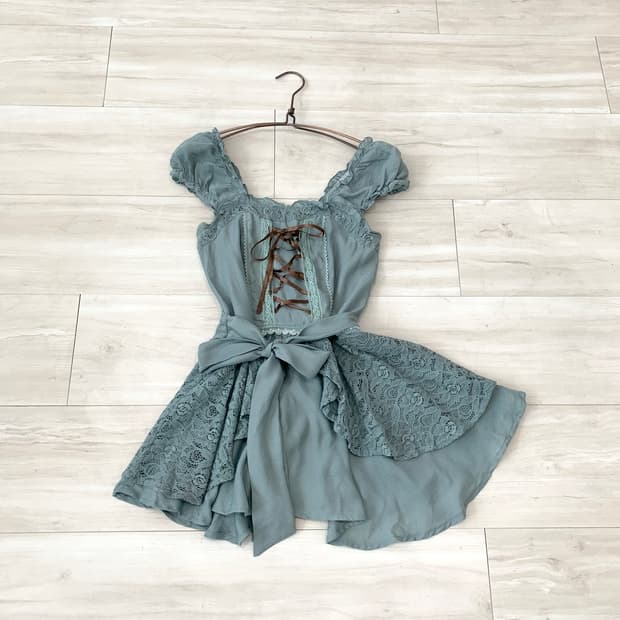 Emerald Mint Fairy Off-Shoulder Dress