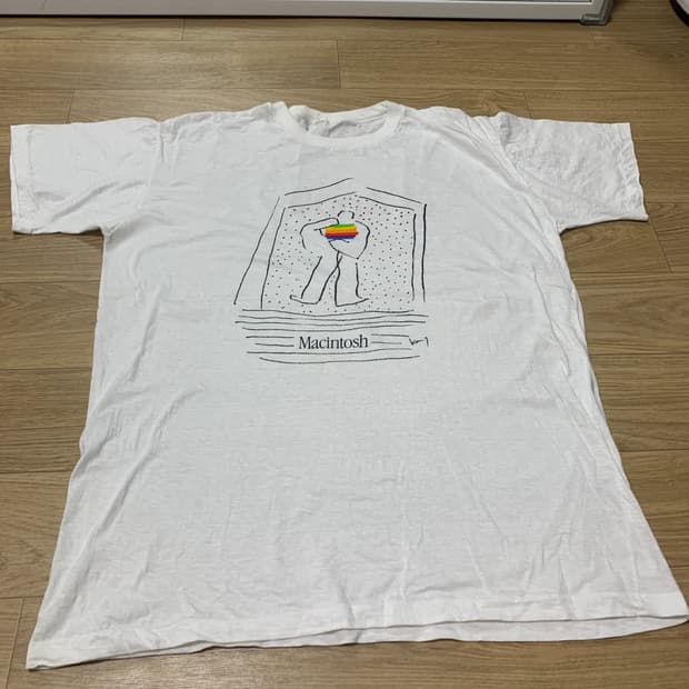 L)80s-90s 애플 매킨토시 Apple 싱글스티치 티셔츠