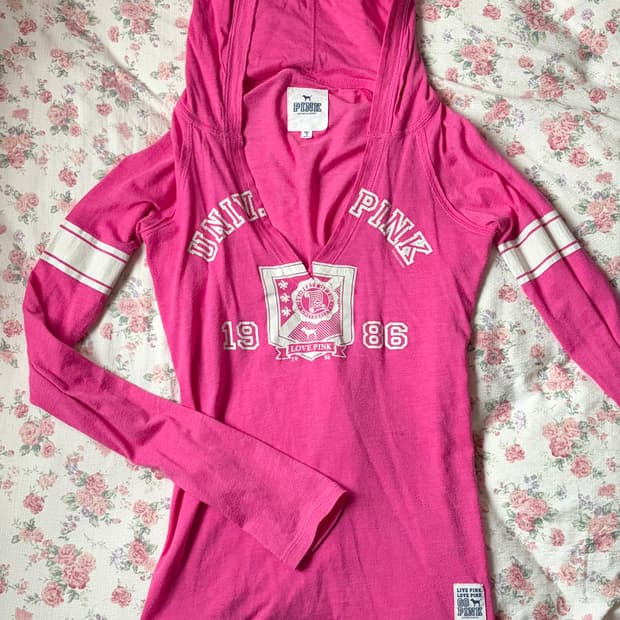 PINK 후드 롱슬리브