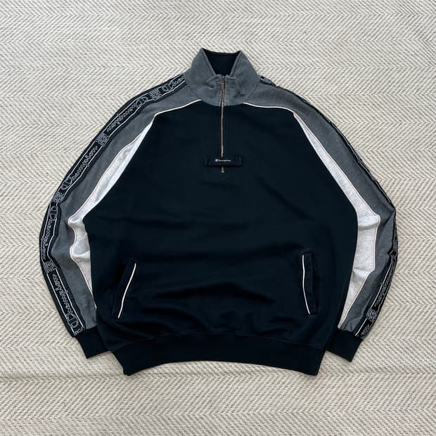 USA 챔피온 배색 하프 집업 맨투맨 r3274