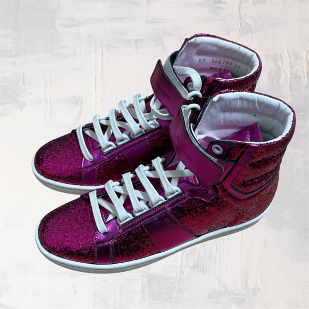 생로랑 핑크 글리터 하이탑 36.5