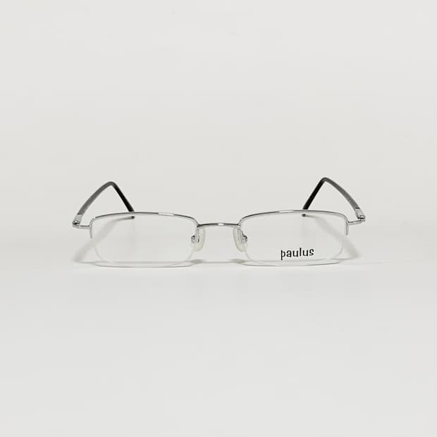 907 데드스탁 빈티지 실버 반무테 슬림 직사각 메탈 안경 남녀공용 픽키