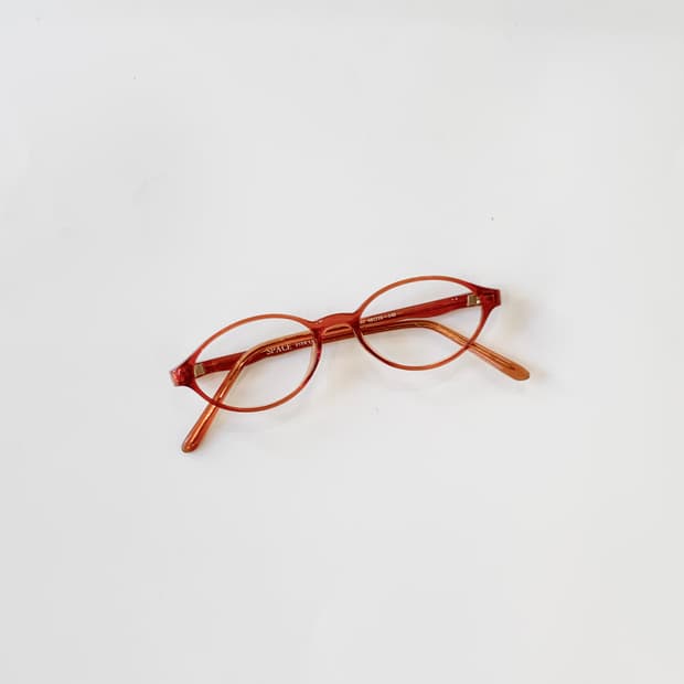 [픽키-627] 오렌지브라운 투명 오벌 뿔테 안경