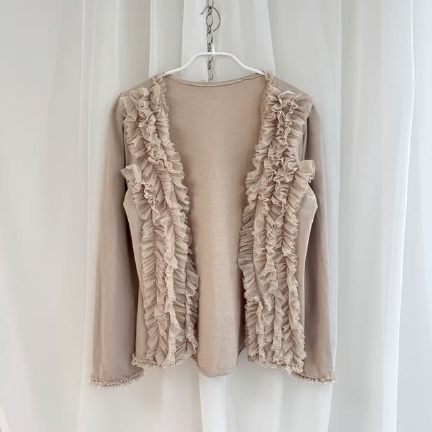 dew frill romantic designed cardigan