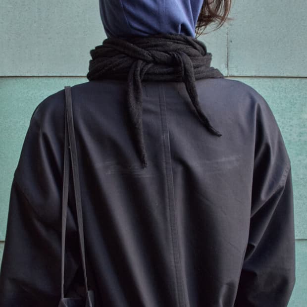 [034] long scarf black