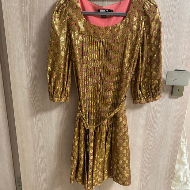 dkny 금사 실크 원피스