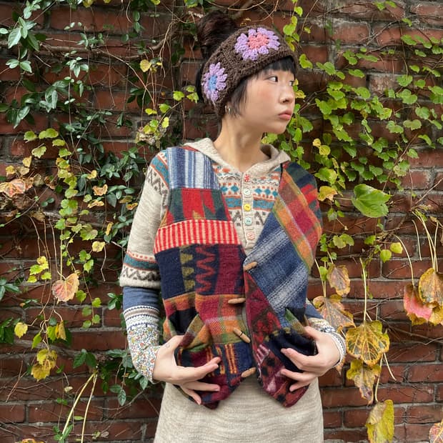 겨울무드 울 패치 베스트