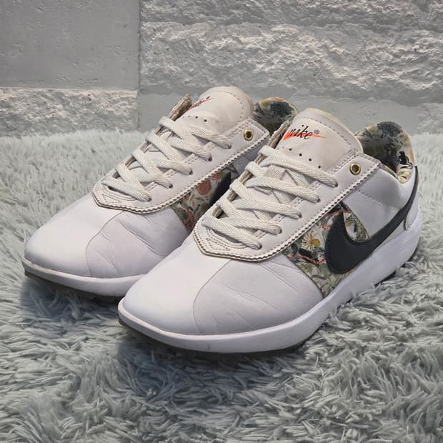 2q-9:나이키 코르테즈 G 골프 플라워 패턴 화이트 (235mm)