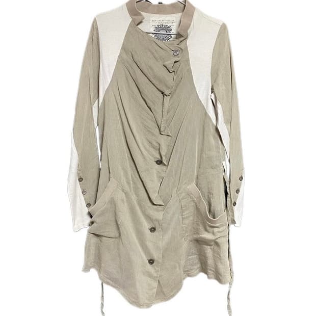 Dw2r vintage outer 아티잔 무드 버튼 롱자켓