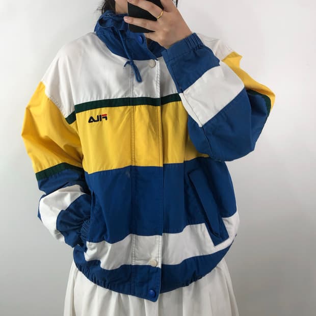 [XL] 휠라 올드스쿨 후드 점퍼