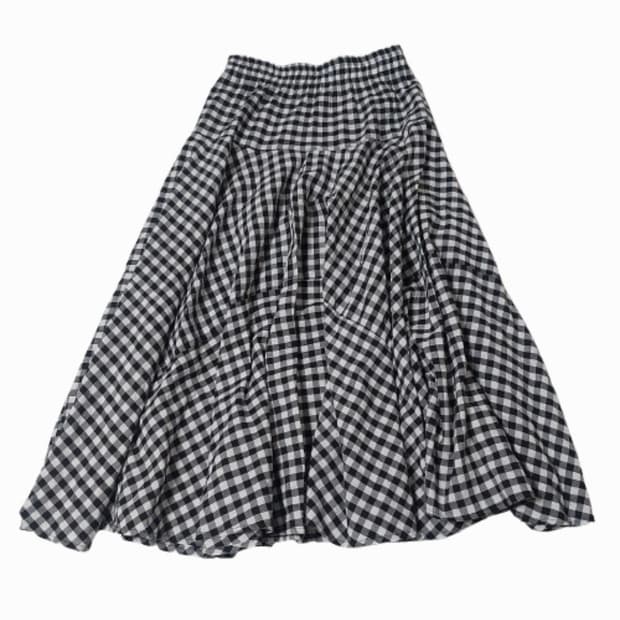 모리걸 너드 스즈코 체크 패턴 치마 롱스커트