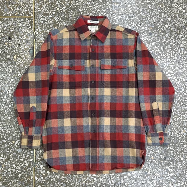 엘엘빈 체크 플란넬 샤모아 셔츠 S