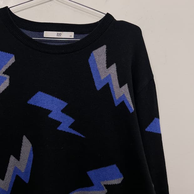 지오송지오 썬더패턴 코튼 오버핏 니트