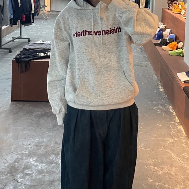 디스이즈네버댓 라이트 헤더 그레이 후드티 H1014