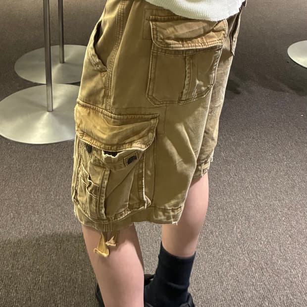 30)Abercrombie 빈티지 데미지 디테일 카고 반바지