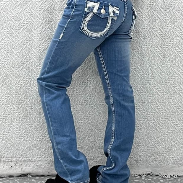 트루릴리전 JOY Y 빈티지 펑크 포켓스티치 데님팬츠 C10004