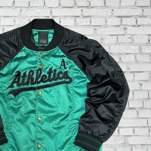 MLB 00s 올드스쿨 애슬레틱스 새틴 야구점퍼 105