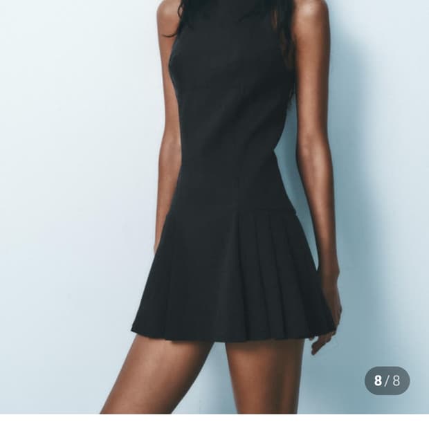zara 미니 플리츠 원피스 차콜 s