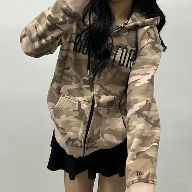 뉴에라 카모플라쥬 스웻 후드집업 희귀져지(L)