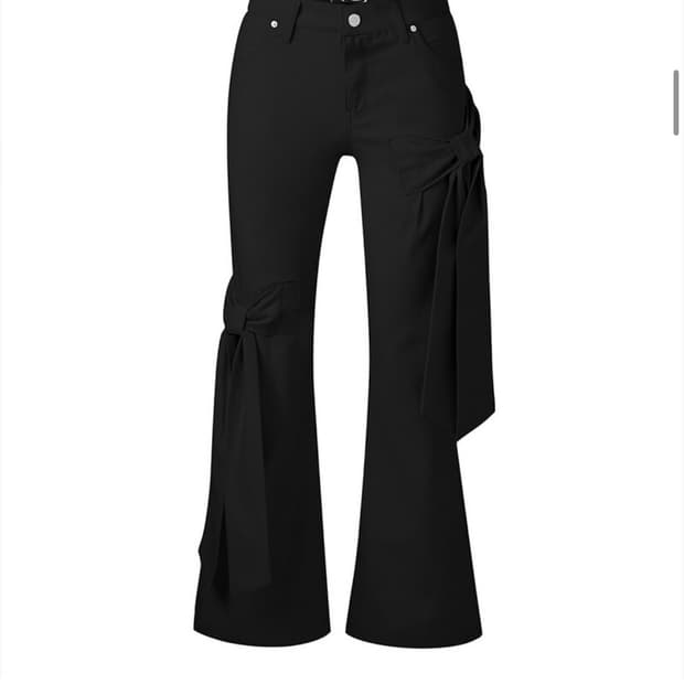 길라아카이브 팬츠 RIBBON BOOTSCUT PANTS_BK