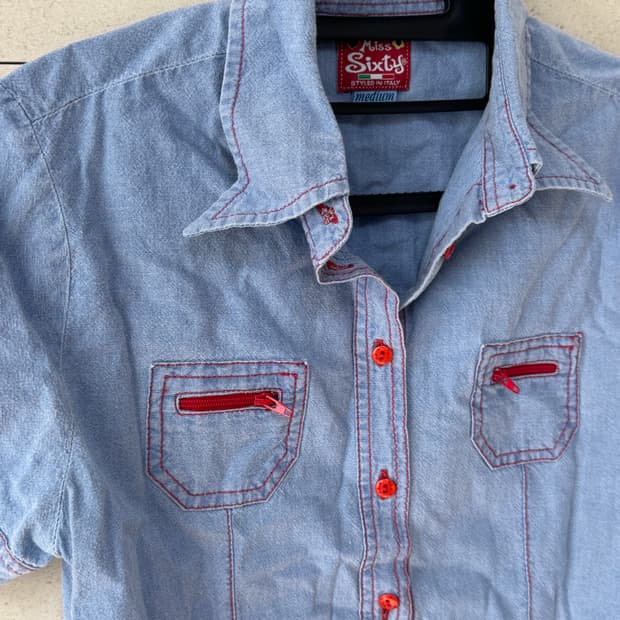 Miss sixty 데님 반팔셔츠