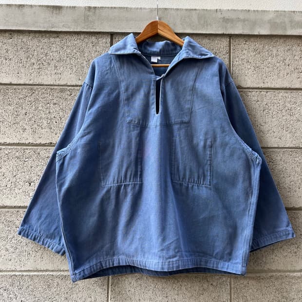 OLD VINTAGE LIGHT BLUE FRENCH 프렌치피셔맨스목자켓
