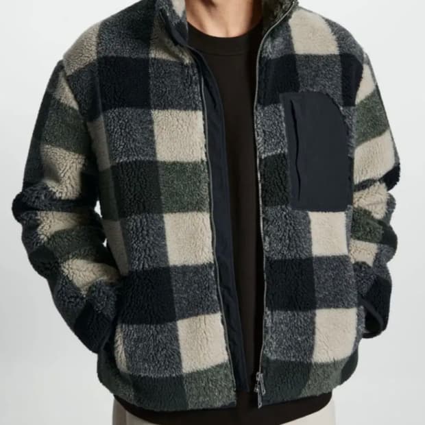 코스 COS / 체크 테디 플리스 / L