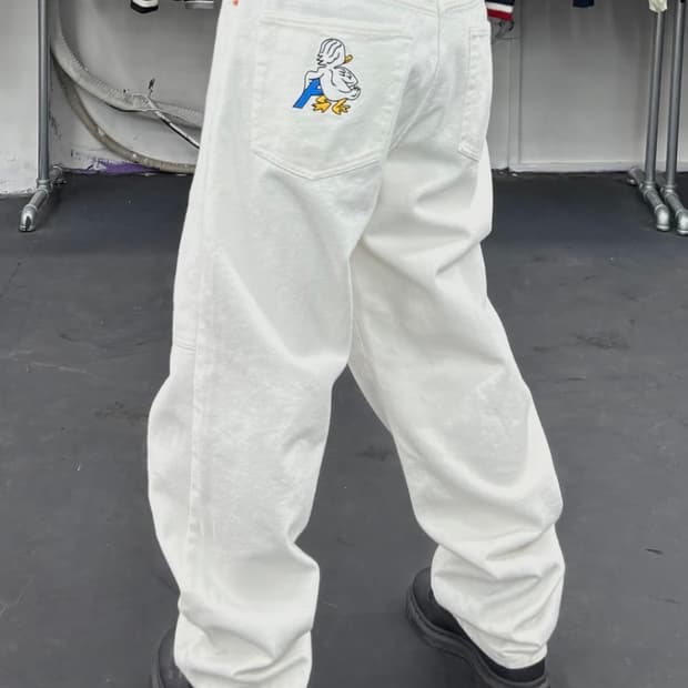 팔라스 덕 화이트 데님팬츠