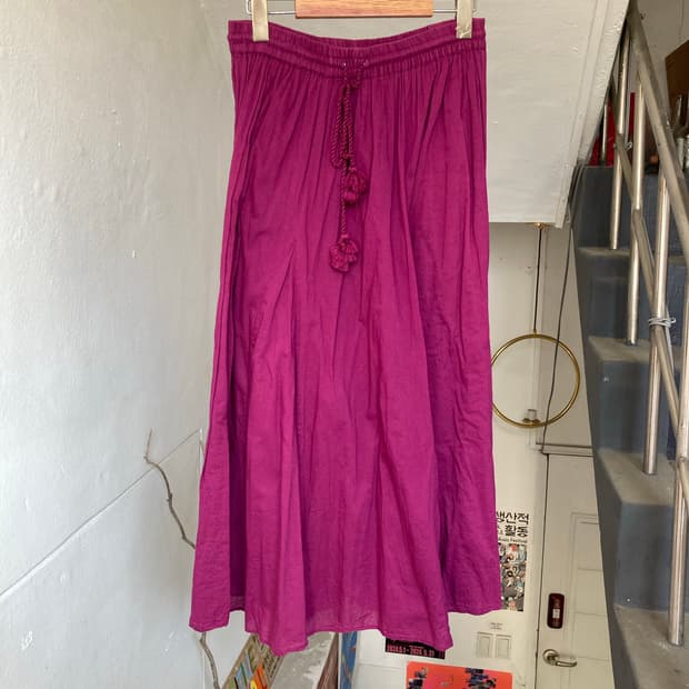 빈티지 퍼플 롱 스커트
