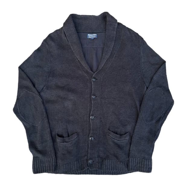 PRL shawl collar hemp fiber cardigan