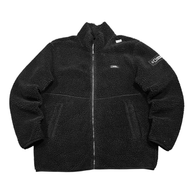 ✨ (바배) 내셔널 지오그래픽 블랙 뽀글이 플리스 집업 