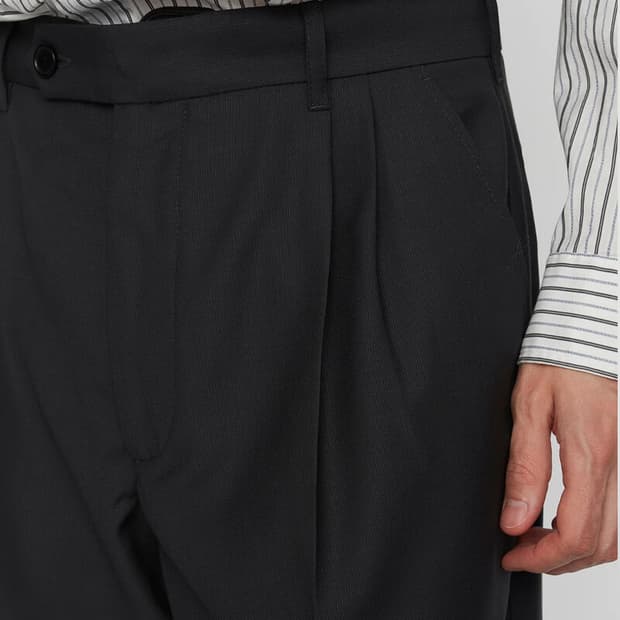 mfpen 클래식 트라우저 블랙 트로피컬 울 M사이즈